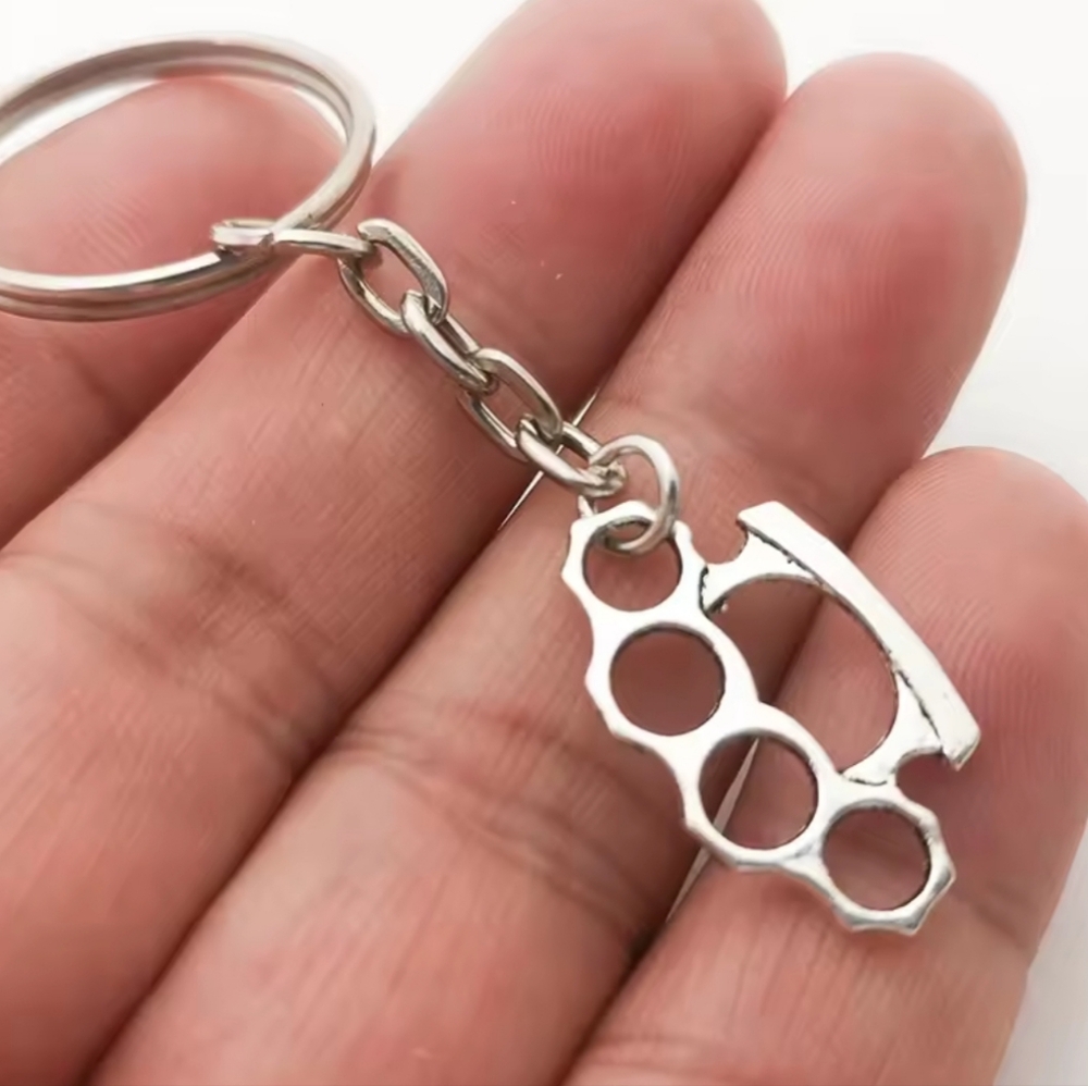 all metal Brass Knuckle Keychain